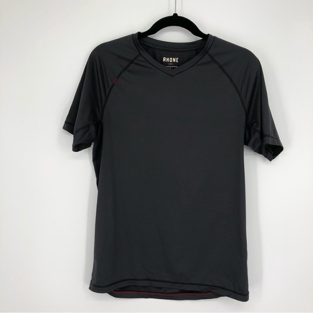 Rhone‎ Sentry Lightweight V Neck T-Shirt Gray Size Small